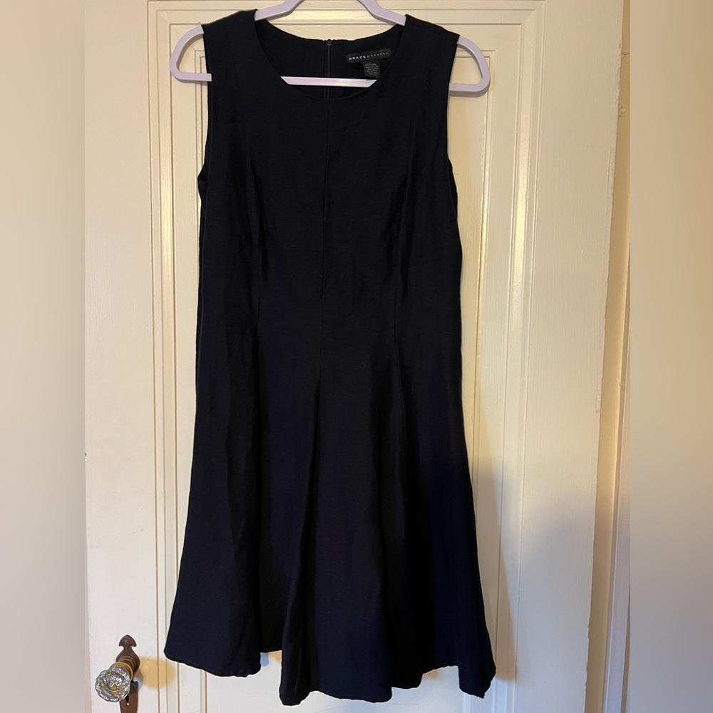 Knee Length Linen Blend Sleeveless Dress by Grace Dresses